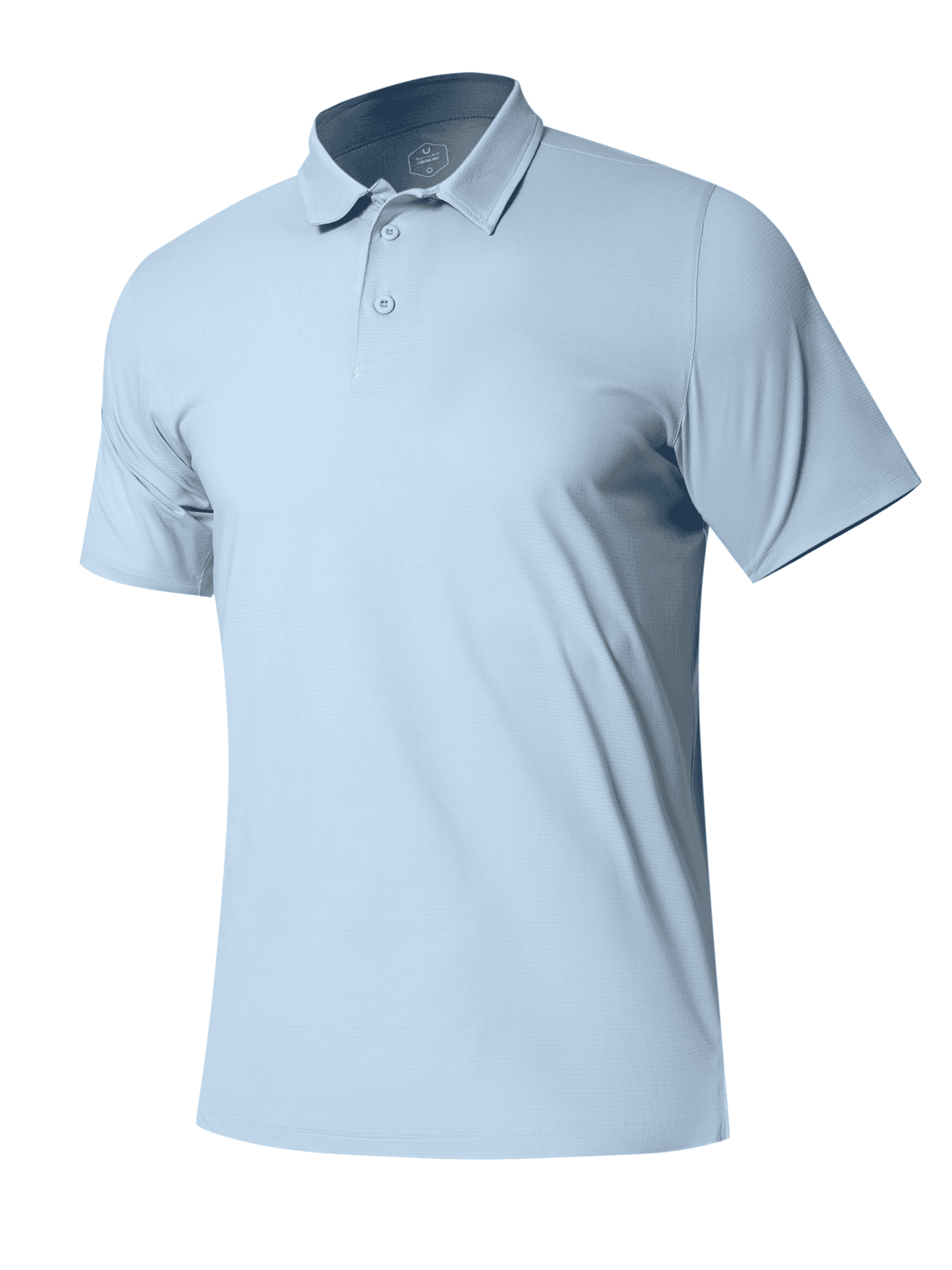 Sky Blue Men's Performance Henley Golf Polo Shirt - Front View
