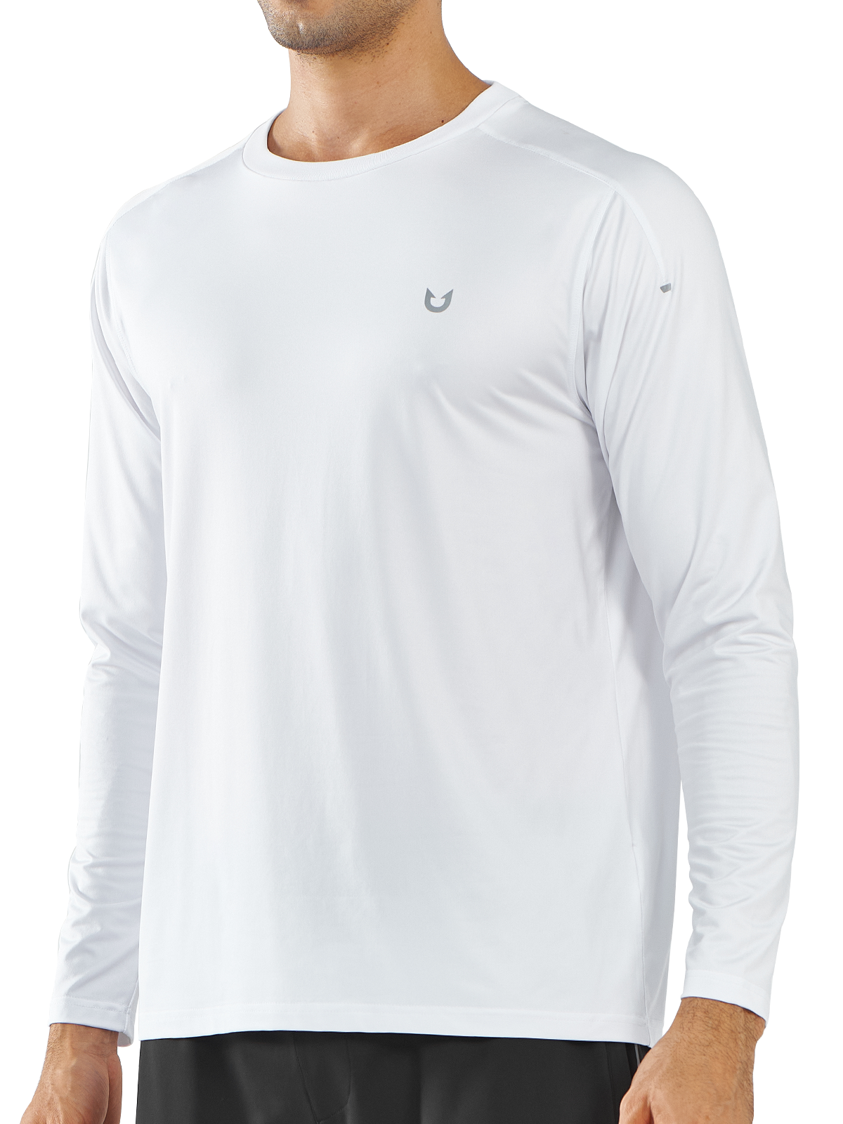 Northyard Men's White Gym Long Sleeve T Shirts Wicking Breathable for Running Fitness