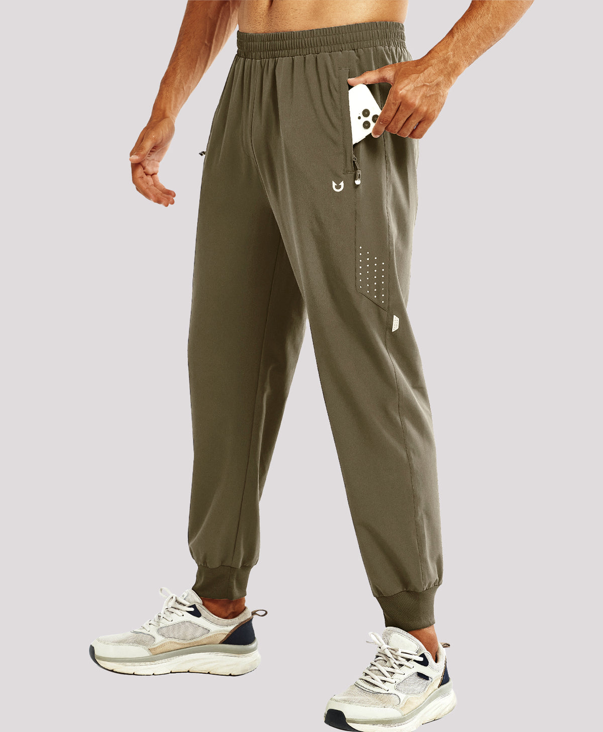
Men's Lightweight Athletic Joggers Gym Workout Sport Pants for Running — Dark Khaki