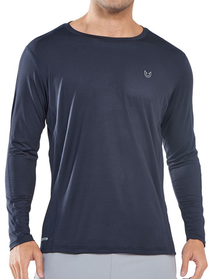 Northyard Men's Dark Grey Long Sleeve Sun Protection Shirts Dry fit Spring Fishing Runing
