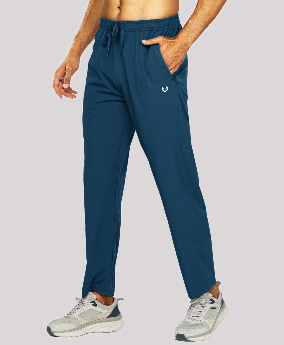 
Men's Lightweight Running Pants with Zipper Pockets — Sea Blue