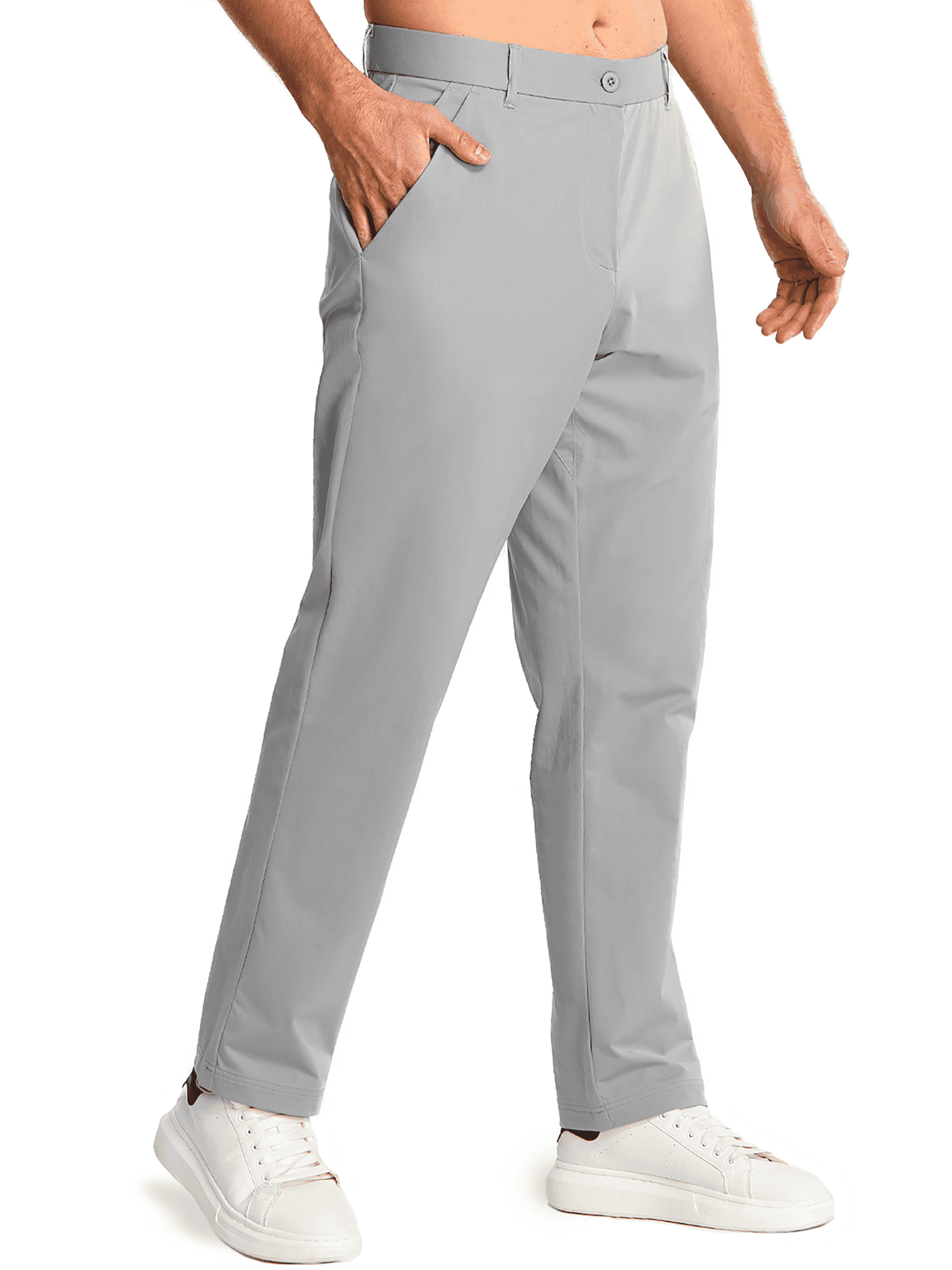 Light grey 6-Pocket Performance Dress Pants - Side Profile
