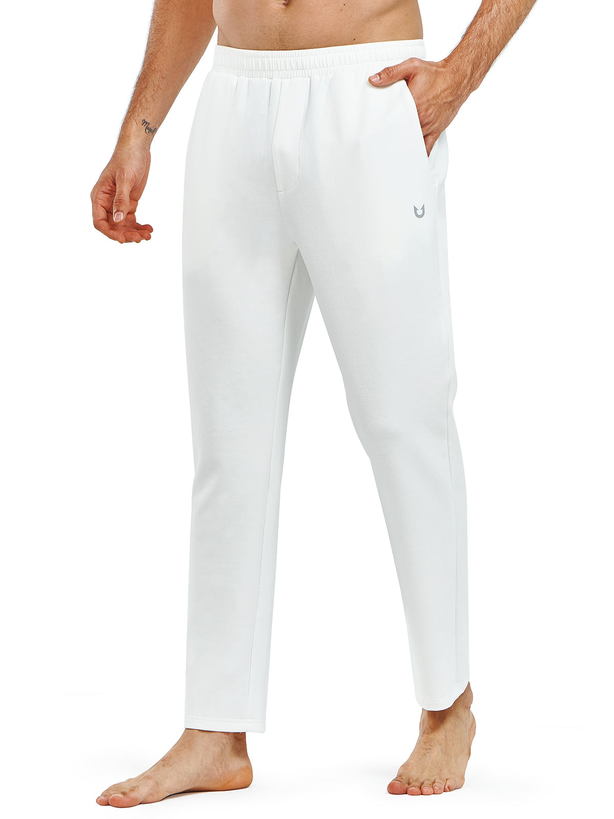 Men's Cotton Yoga Sweatpants Casual Athletic Straight Leg with Pockets
