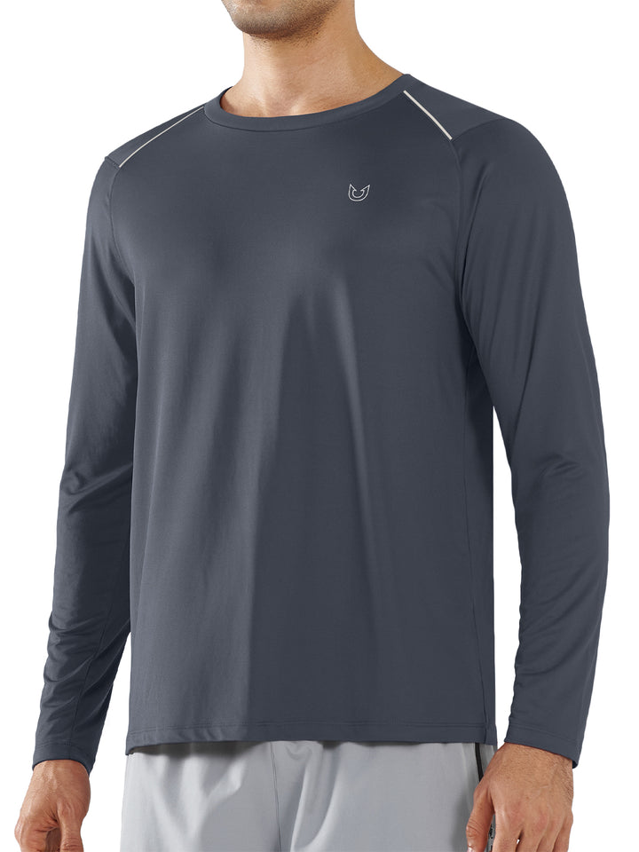 Men's Long Sleeve Compression Gym Shirts Dark Grey