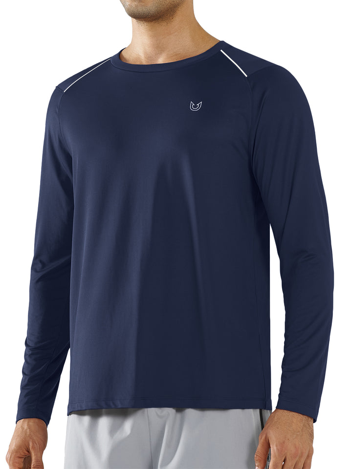 Men's Long Sleeve Compression Gym Shirts Navy