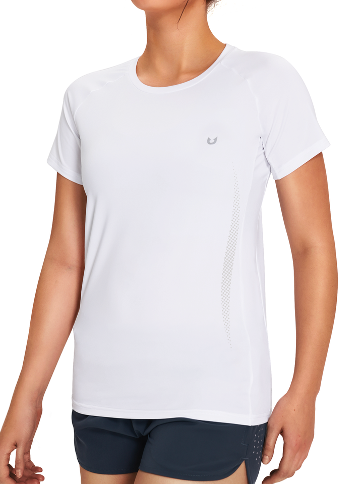 Women's White Yoga Compression Running T Shirts