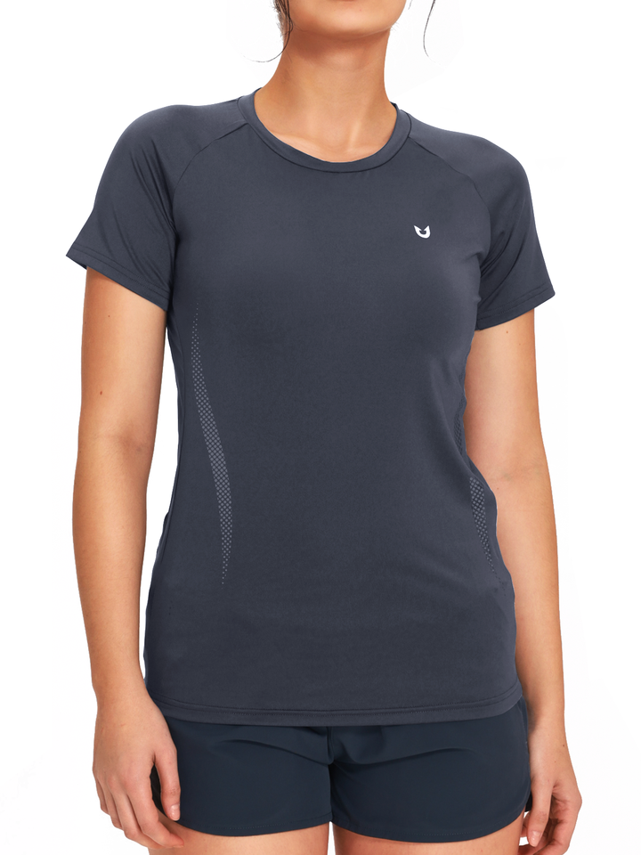 Women's Dark Grey Yoga Compression Running T Shirts
