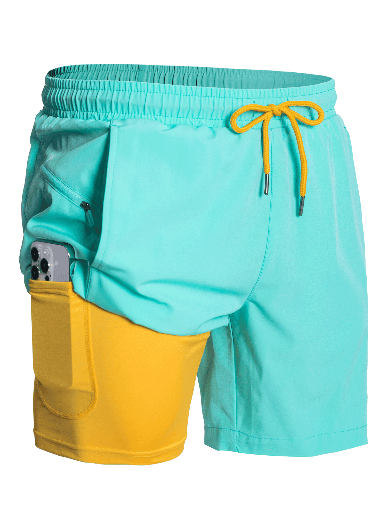 Lakeblue Performance Board Shorts with Pockets - Side Profile