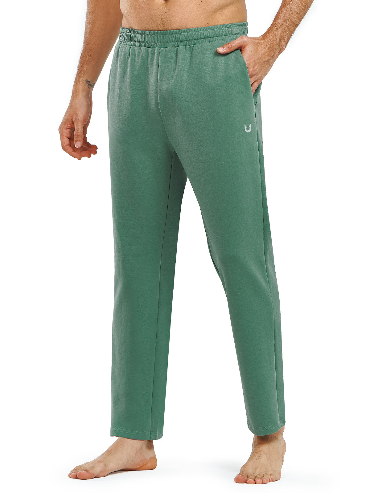 Men's Cotton Yoga Sweatpants Casual Athletic Straight Leg with Pockets