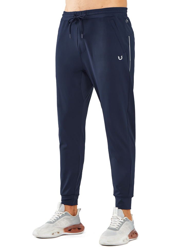 Northyard Men's Navy Workout Sweatpants Joggers with Zip Pockets Tapered For Running