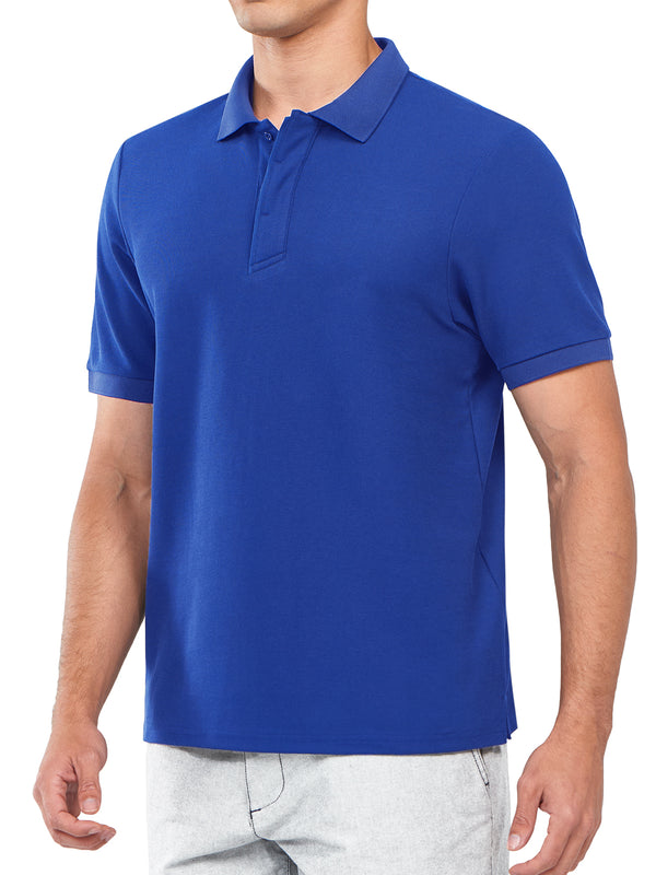Northyard Men's Royal Blue Cotton Tennis Polo Shirts Golf Pickleball Casual Knitted T-Shirt