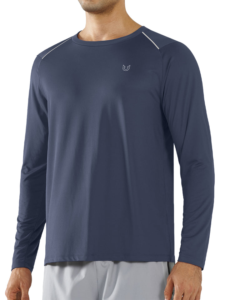 Men's Long Sleeve Compression Gym Shirts Cool Grey