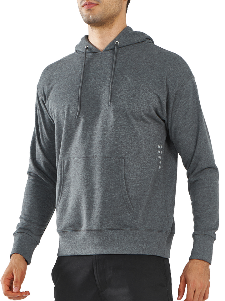 Men's Smoke Heather Cotton Hoodies Pullover Long Sleeve Athletic Casual Sweatshirts