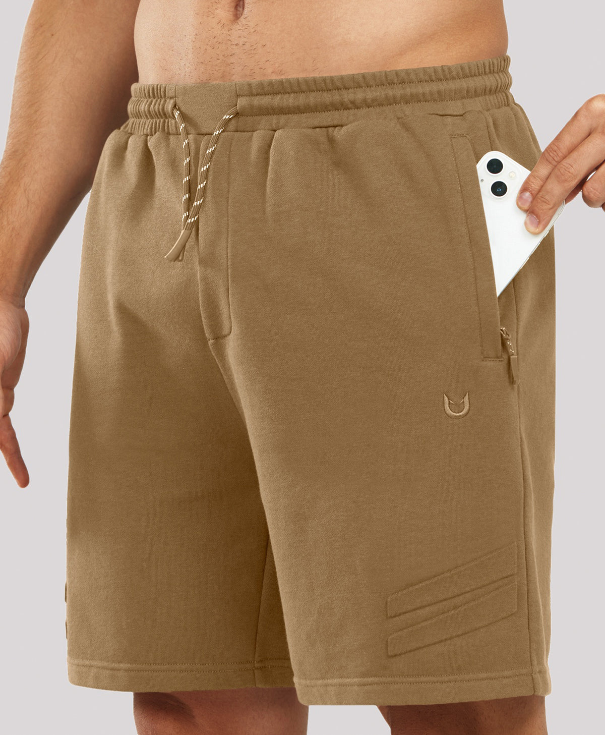
Men's 7" Soft Cotton Sweat Shorts with Zip Pockets — Coffee