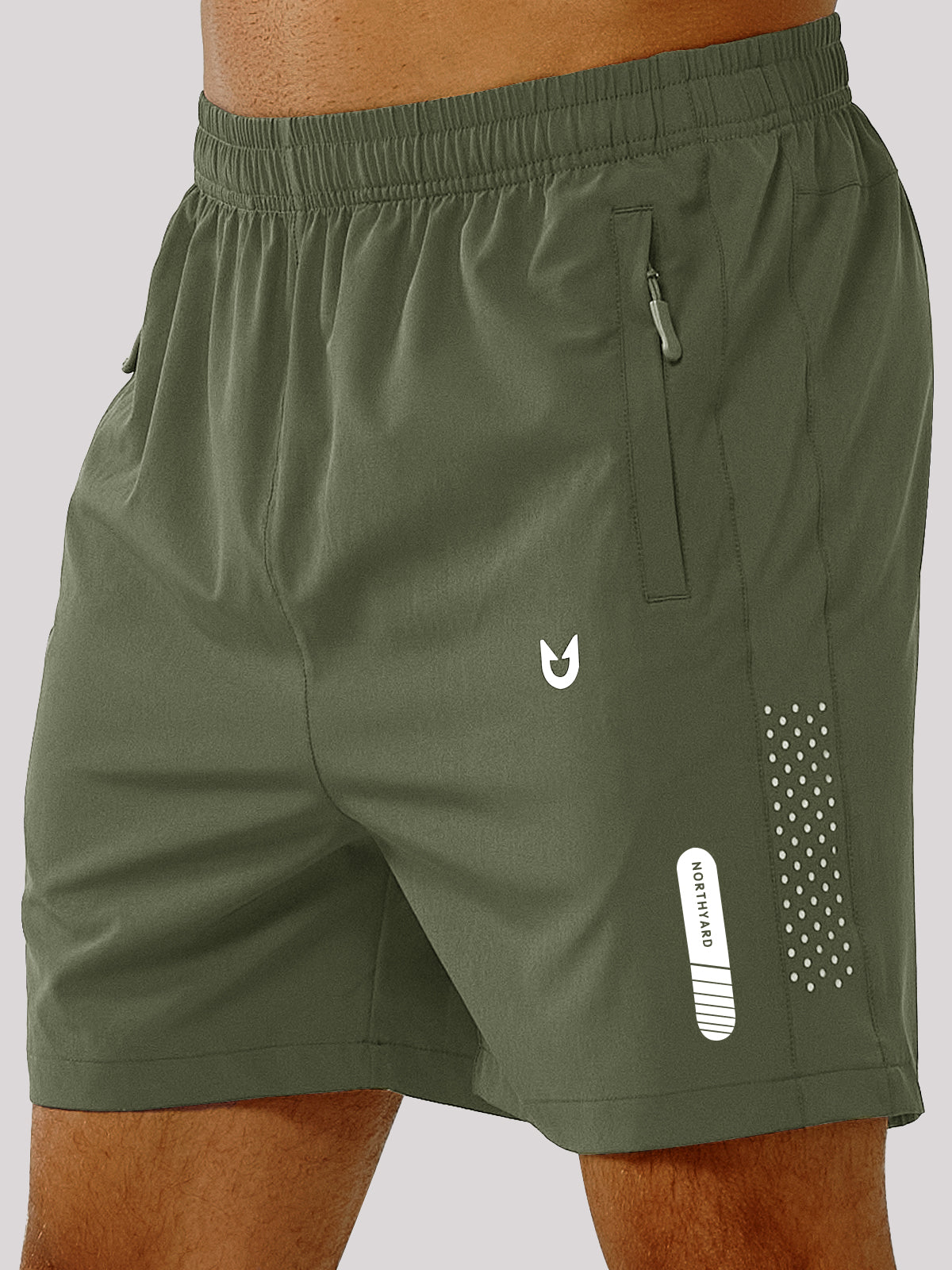 
Men's Moisture Wicking 5-Inch Hiking Shorts & Lightweight Sweat Shorts — Army Green