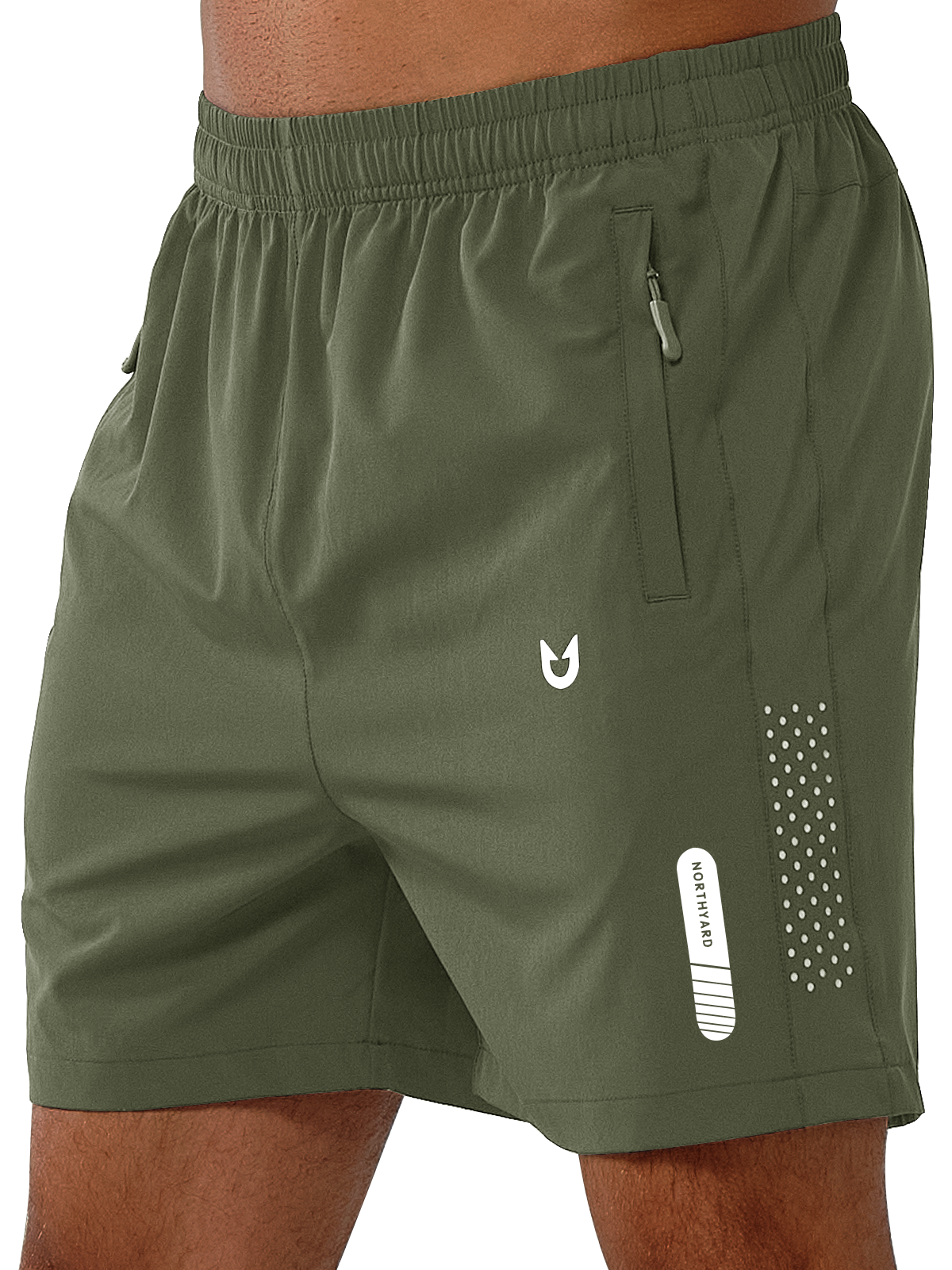 Men's Army Green 5" Moisture Wicking Hiking Shorts