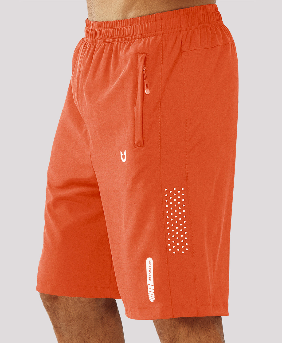 
Men's Hiking 9 Inch Inseam Athletic Shorts Quick Dry Fit Gym Workout — Orange
