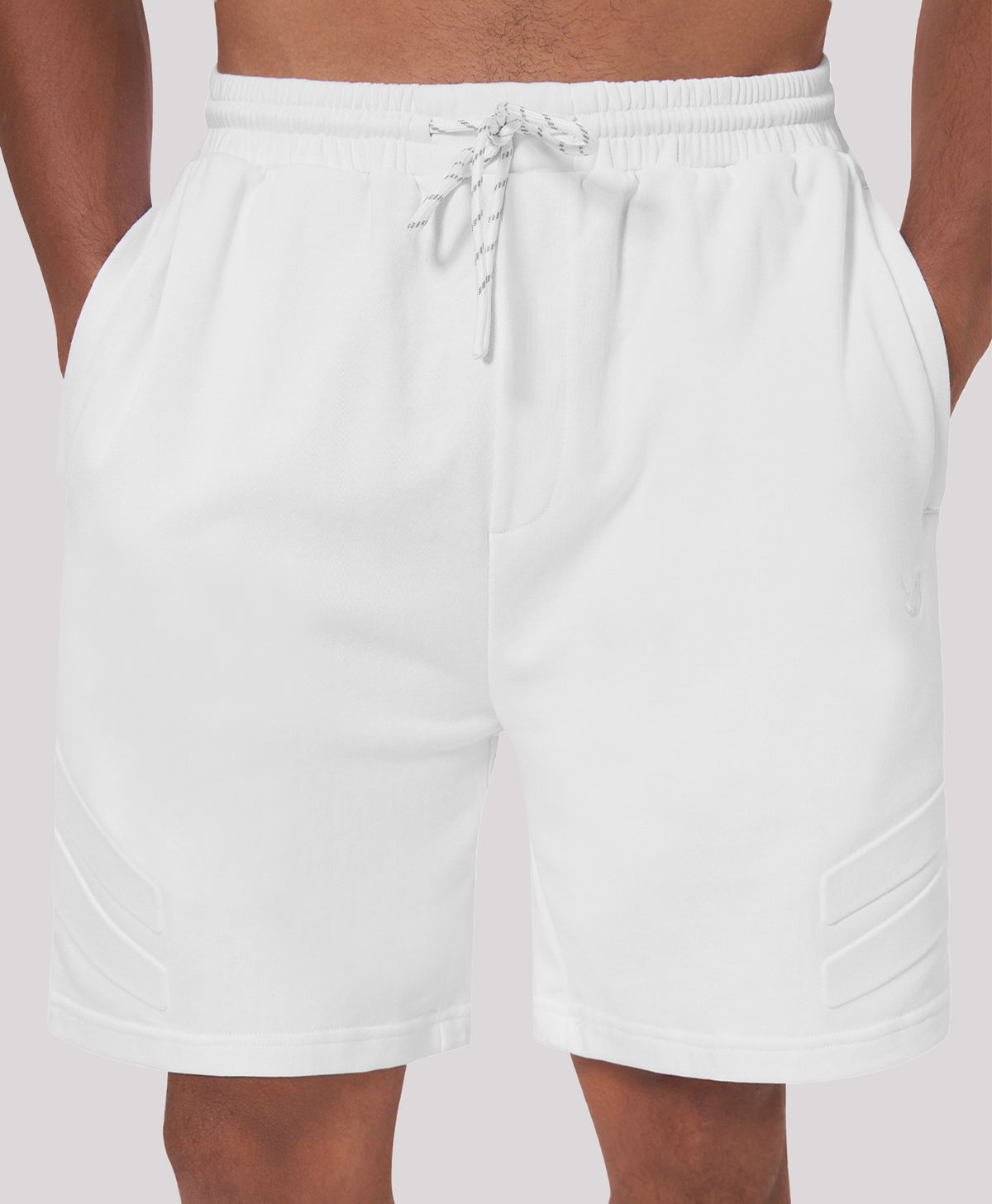 
Men's 7" Soft Cotton Sweat Shorts with Zip Pockets — White