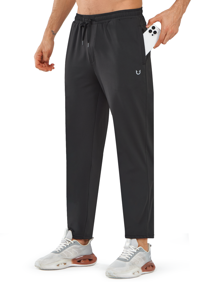 Northyard Men's Black Athletic Work Pants Lightweight Track Joggers for Gym Running