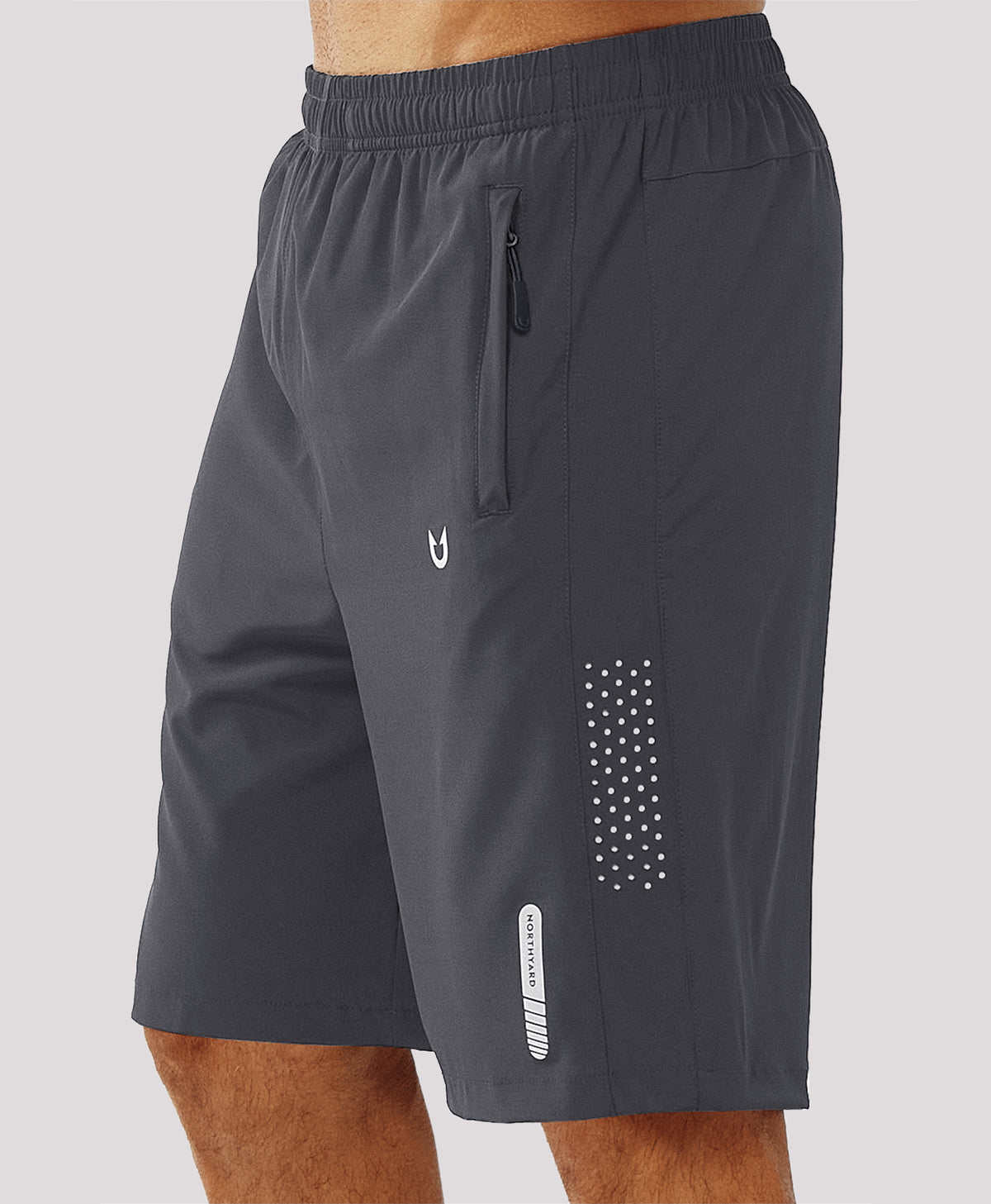 
Men's Hiking 9 Inch Inseam Athletic Shorts Quick Dry Fit Gym Workout — Dark Grey