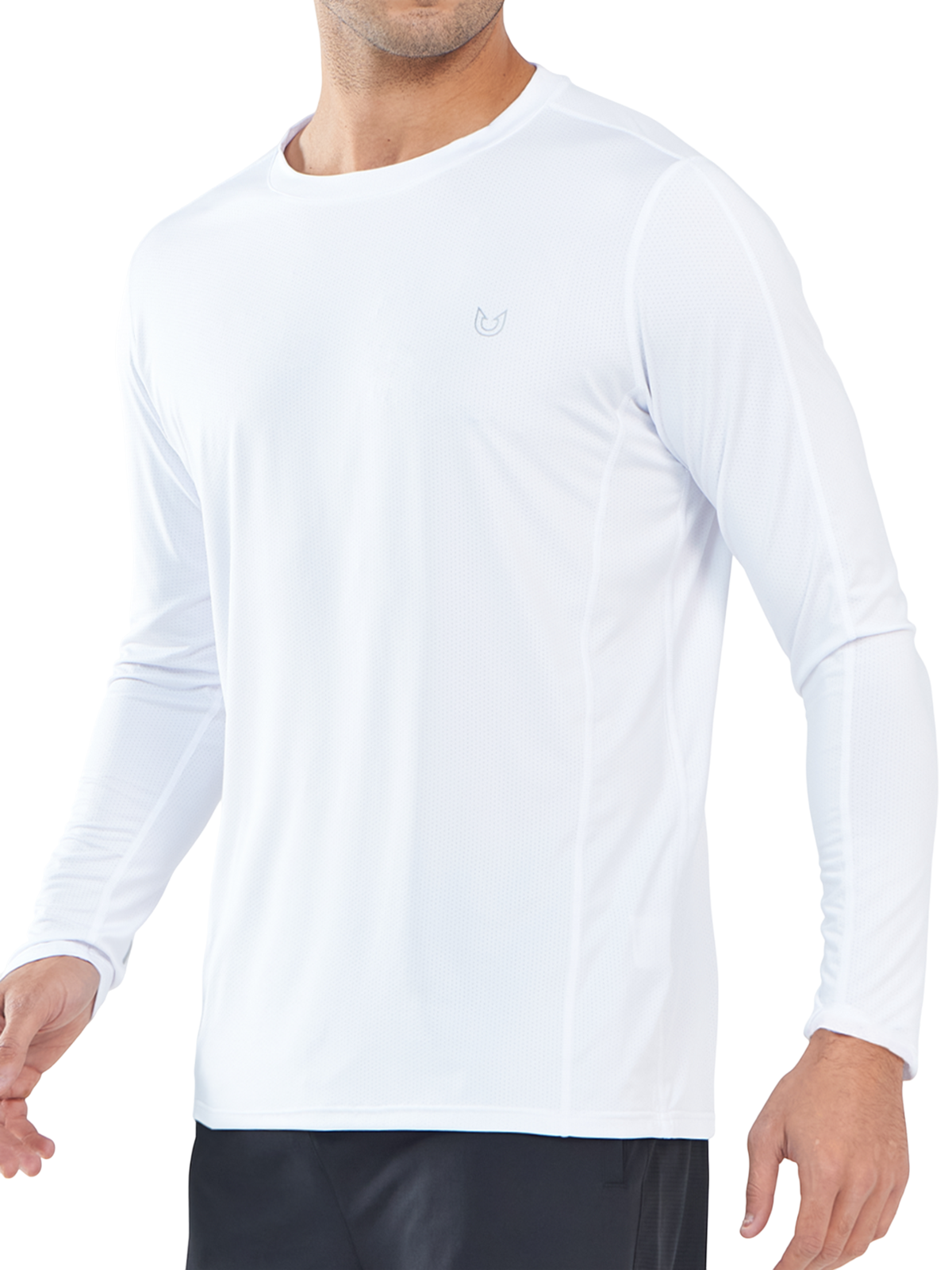 Northyard Men's White Long Sleeve Sun Protection Shirts Dry fit Spring Fishing Runing