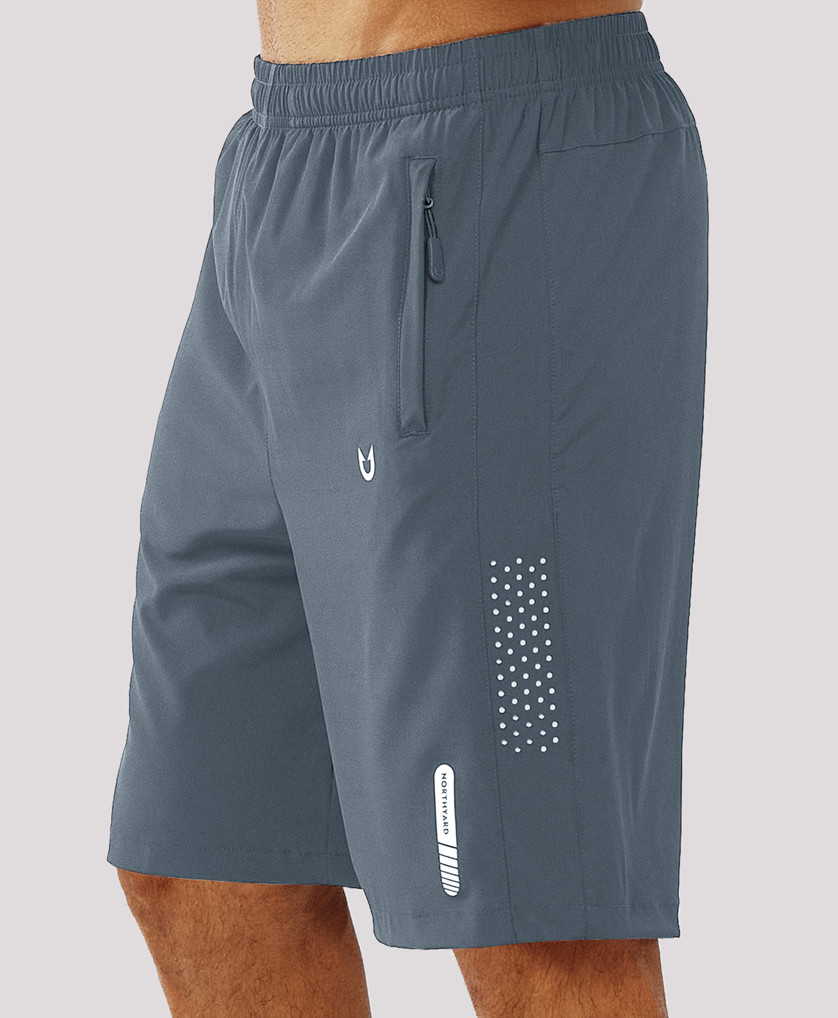 
Men's Hiking 9 Inch Inseam Athletic Shorts Quick Dry Fit Gym Workout — Cool Grey