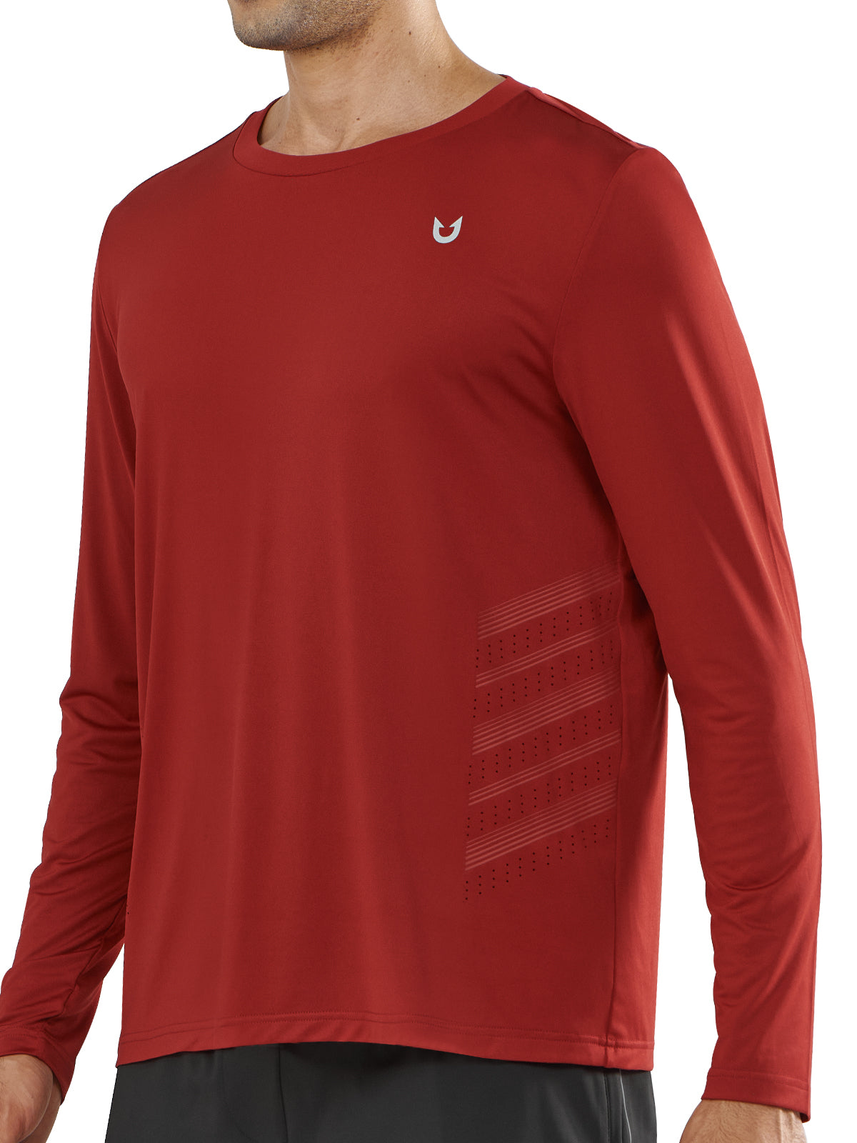 Northyard Men's Red Ochre Moisture Wicking Fishing Shirts Long Sleeve Breathable for Gym