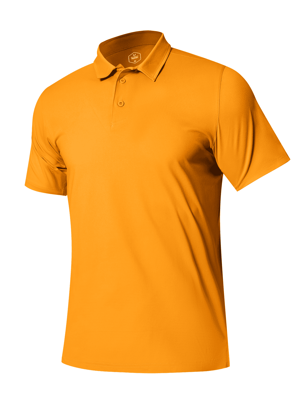 Orange Men's Performance Henley Golf Polo Shirt - Front View