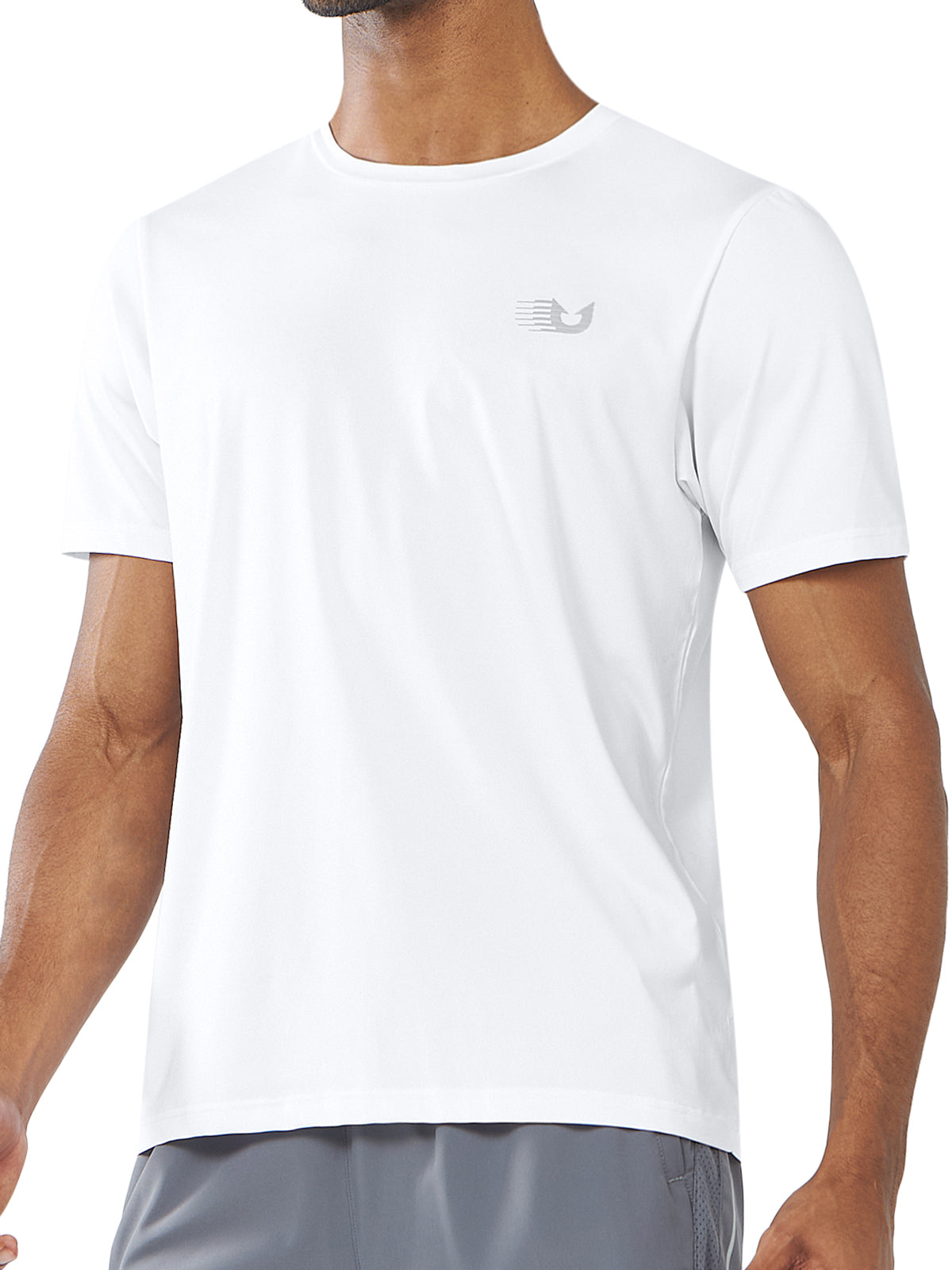 Men's White Pickleball Workout Sweat T-Shirts Moisture Wicking for Gym Sport