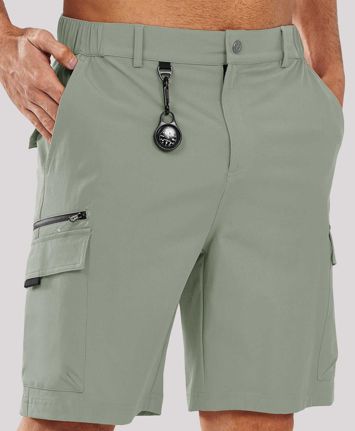 
Men's 9" Lightweight 7-Pocket Cargo Hiking Shorts — Sage Green