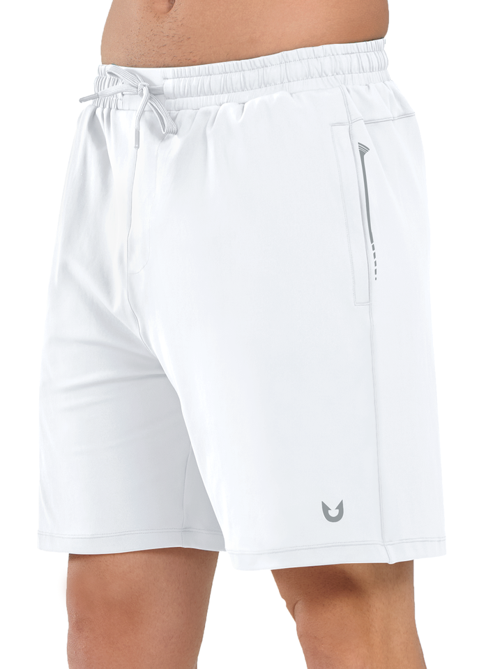 NORTHYARD Men's 7" White Breathable Running Shorts with Pocket for Tennis Gym Training 