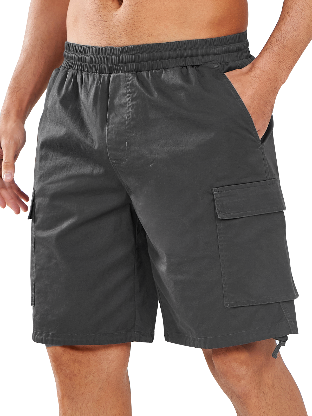 Men's 7" Casual Outdoor Cargo Shorts with Pockets Twill for Hiking