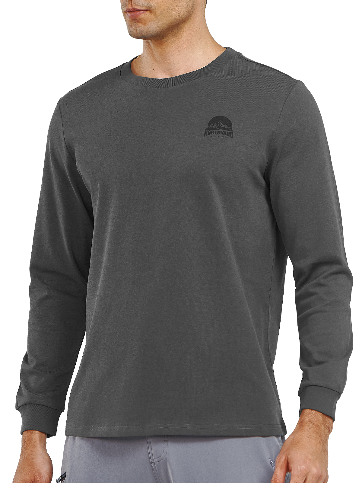 Men's Cotton Long Sleeve T-Shirts Graphic Casual Crew Neck for Work