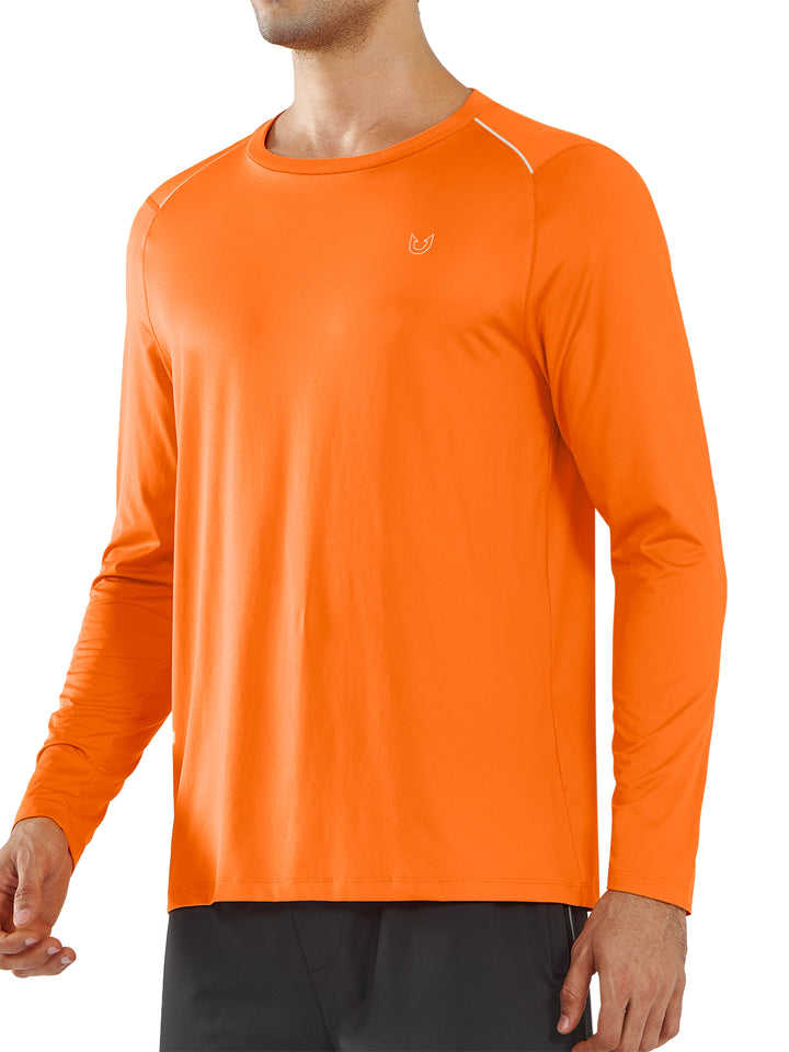 Men's Long Sleeve Compression Gym Shirts Orange