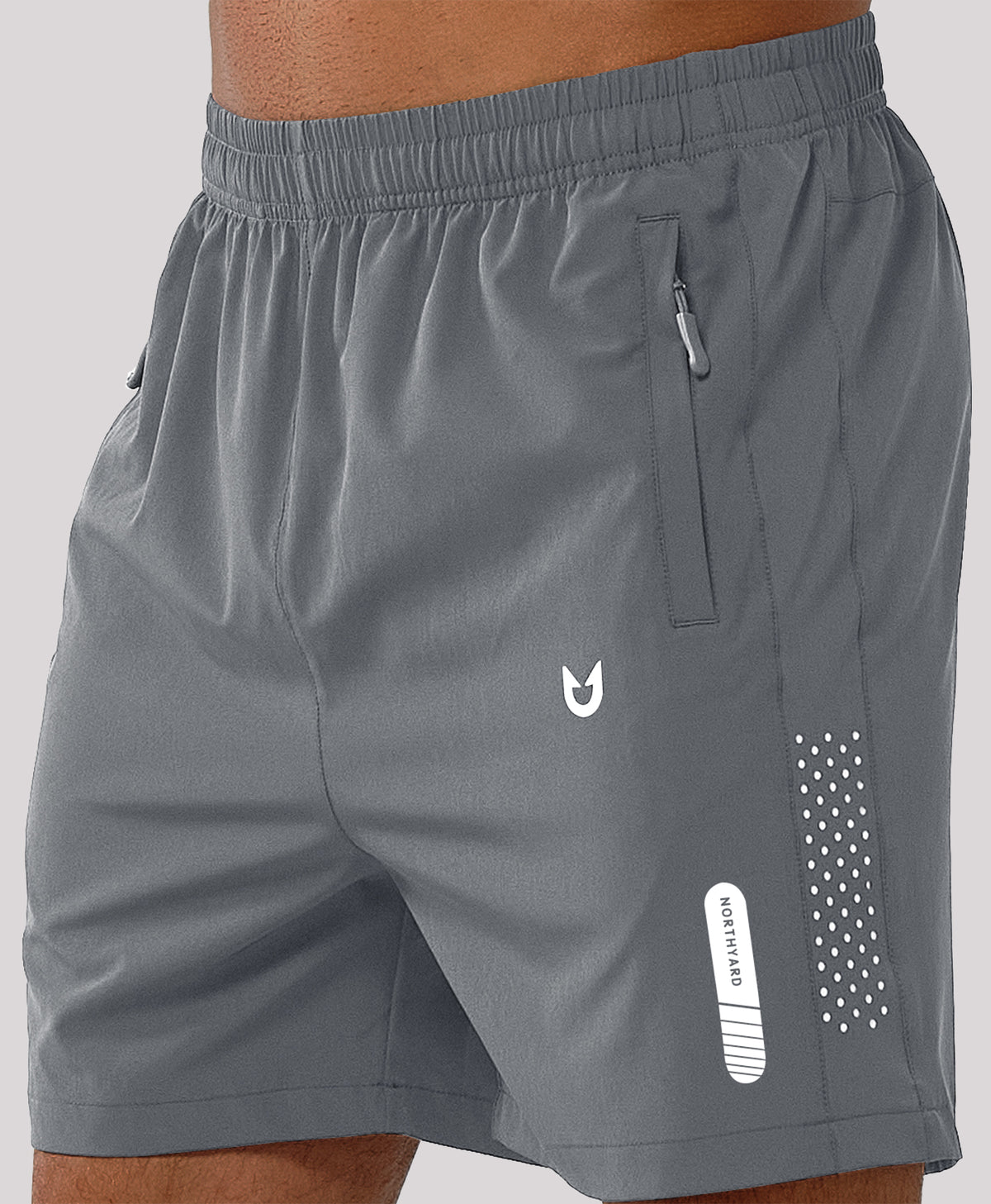 
Men's Moisture Wicking 5-Inch Hiking Shorts & Lightweight Sweat Shorts — Smoke Grey
