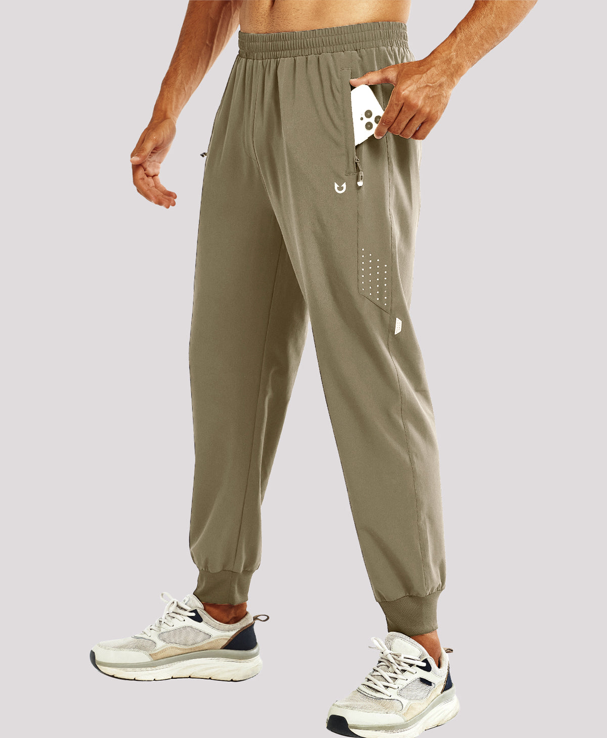
Men's Lightweight Athletic Joggers Gym Workout Sport Pants for Running — Light Khaki
