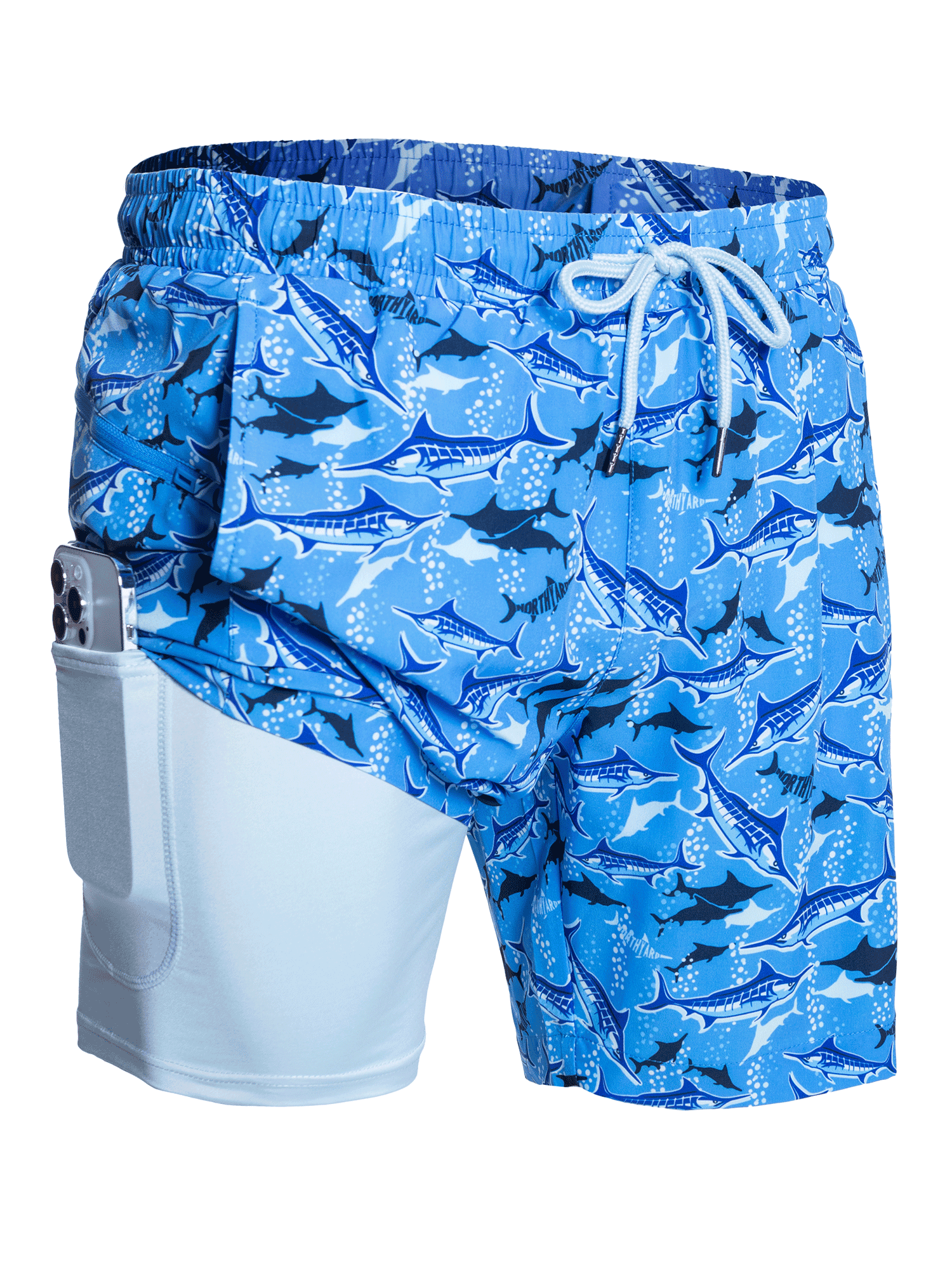 Oceanshark Performance Board Shorts with Pockets - Side Profile