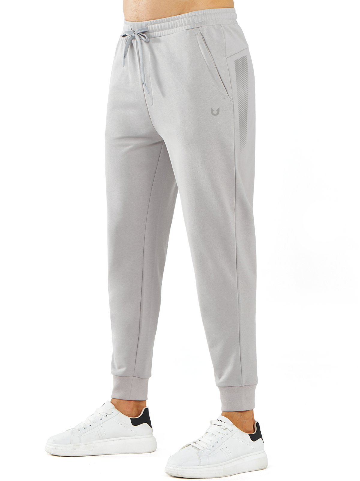 Northyard Men's Light Grey Cotton Athletic Works Sweatpants Spandex Joggers for Gym Running