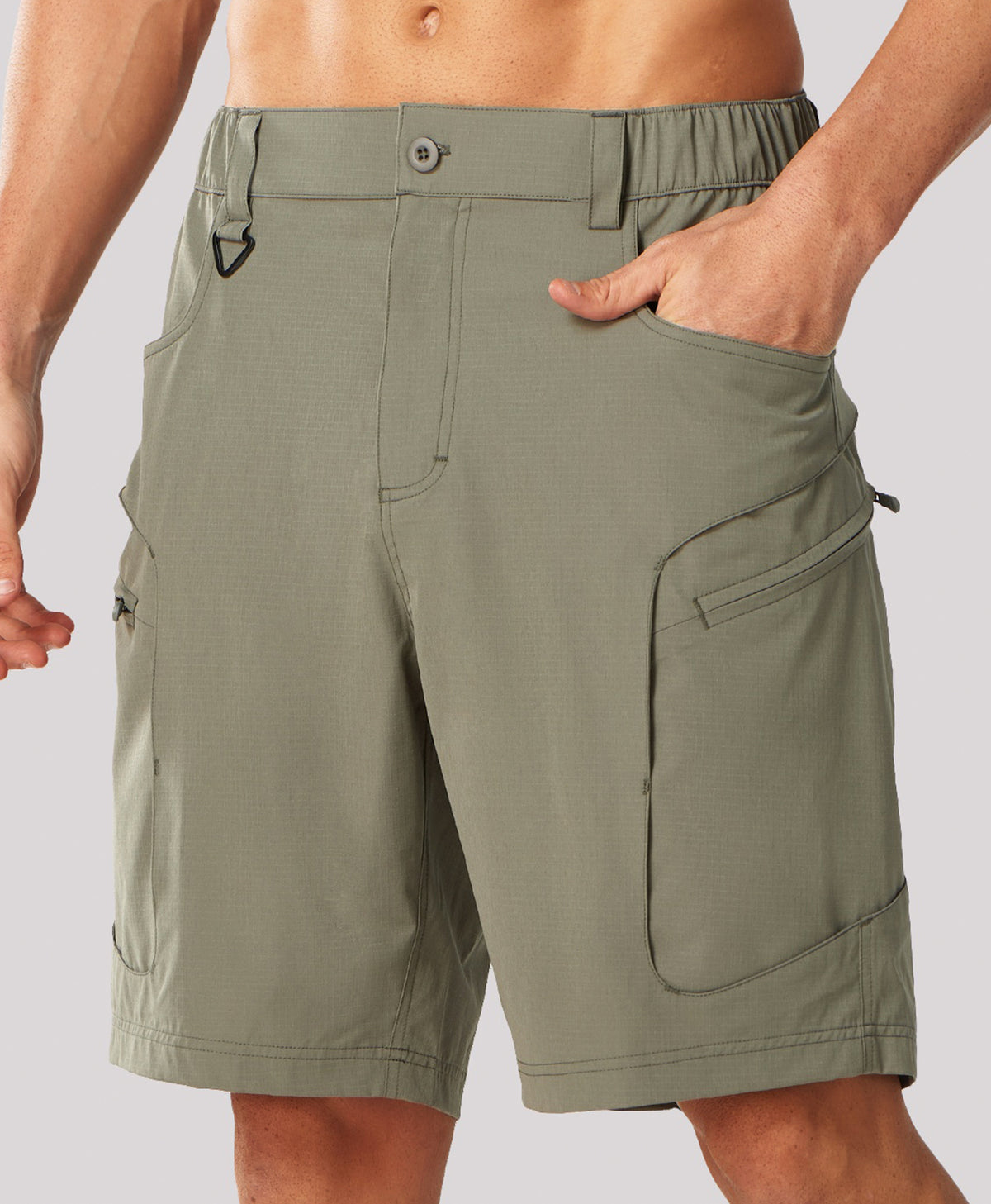 
Men's 9" Water-Resistant 4 Pockets Cargo Hiking Shorts — Sage Green