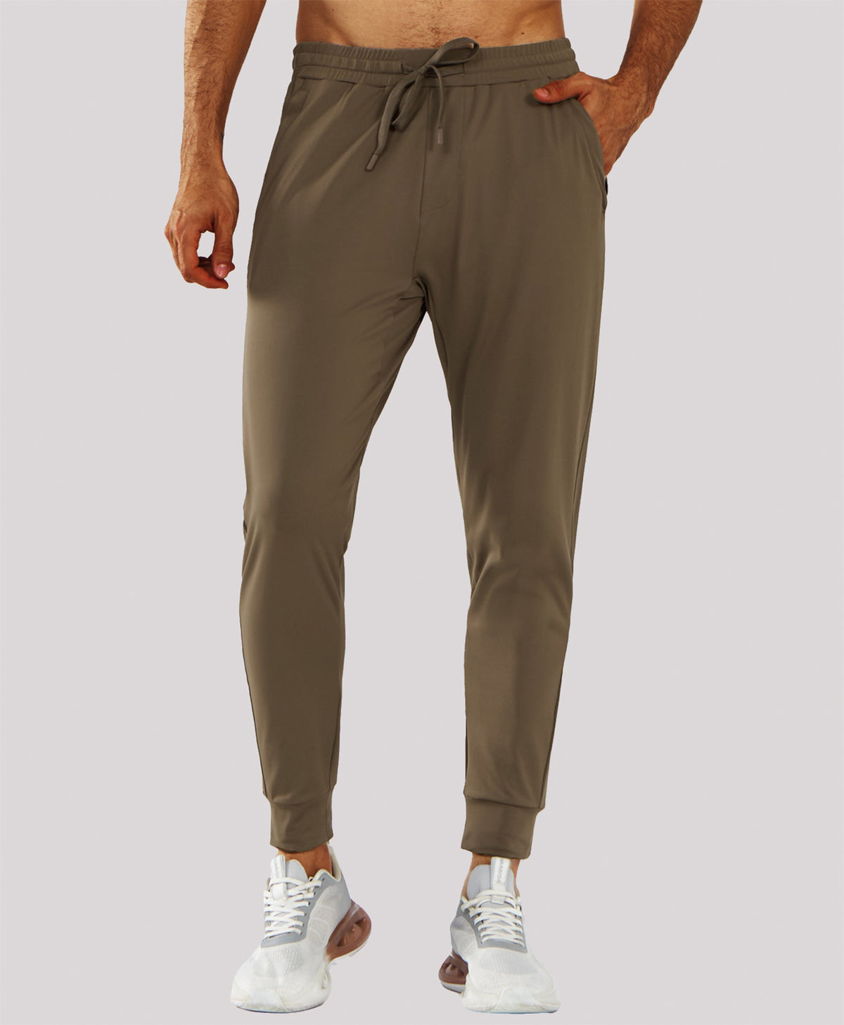 
Men's MotionFlex Tapered Joggers with Zipper Pockets — Dark Khaki