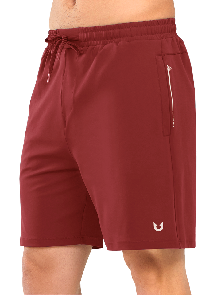NORTHYARD Men's 7" Red Breathable Running Shorts with Pocket for Tennis Gym Training