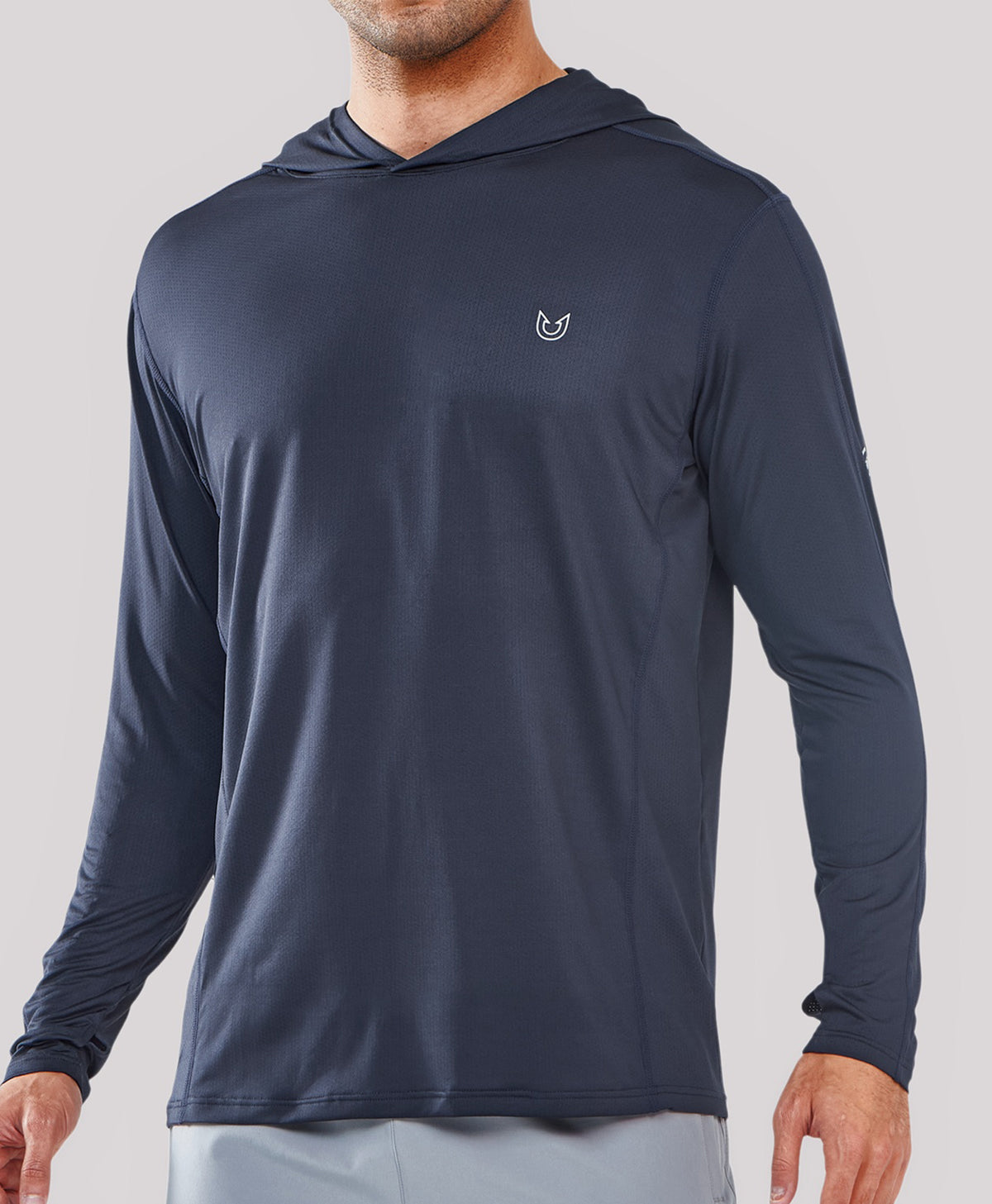 
Men's UPF50+ Rash Guard Hoodie T-Shirts — Dark Grey