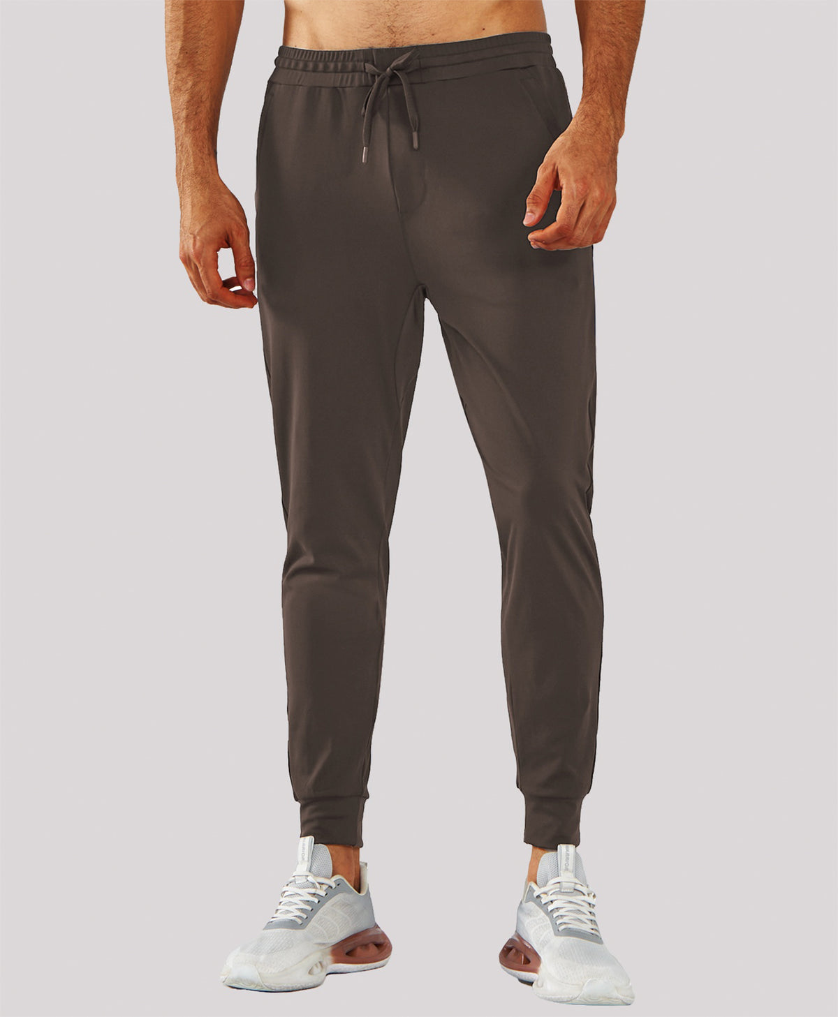 
Men's MotionFlex Tapered Joggers with Zipper Pockets — Brown