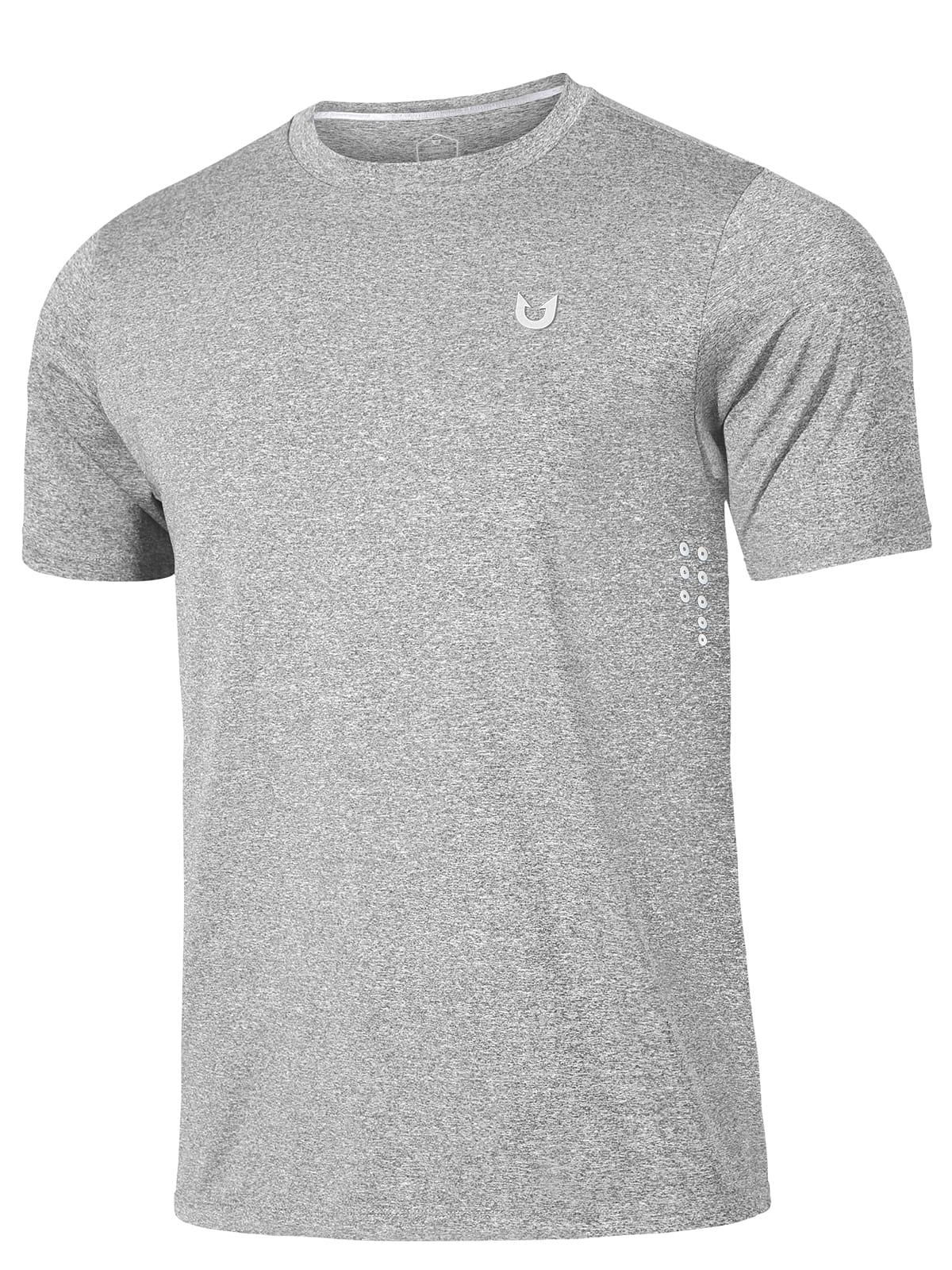 Lightheather Quick Dry Workout T-Shirt - Side View with Reflective Dots