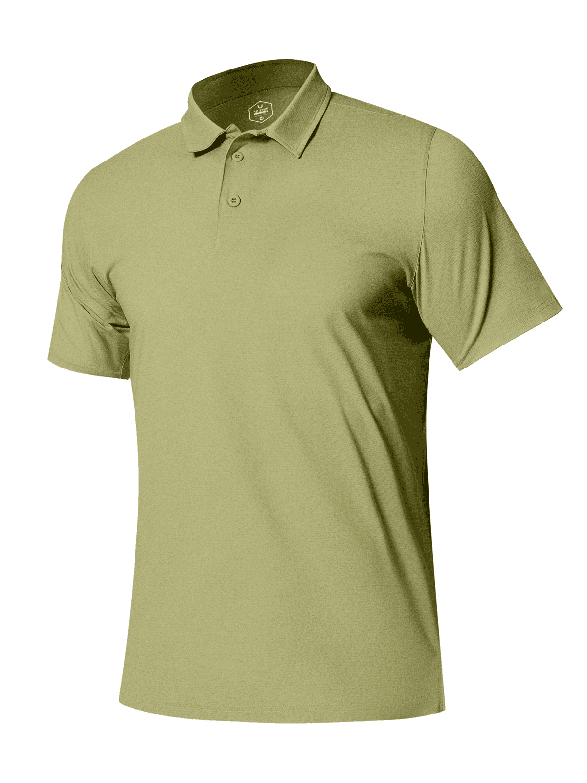 Light Green Men's Performance Henley Golf Polo Shirt - Front View