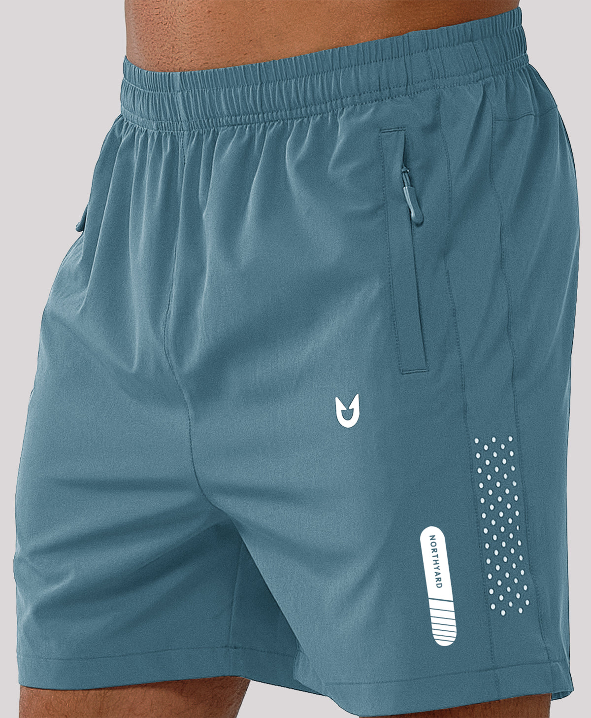 
Men's Moisture Wicking 5-Inch Hiking Shorts & Lightweight Sweat Shorts — Grey Blue