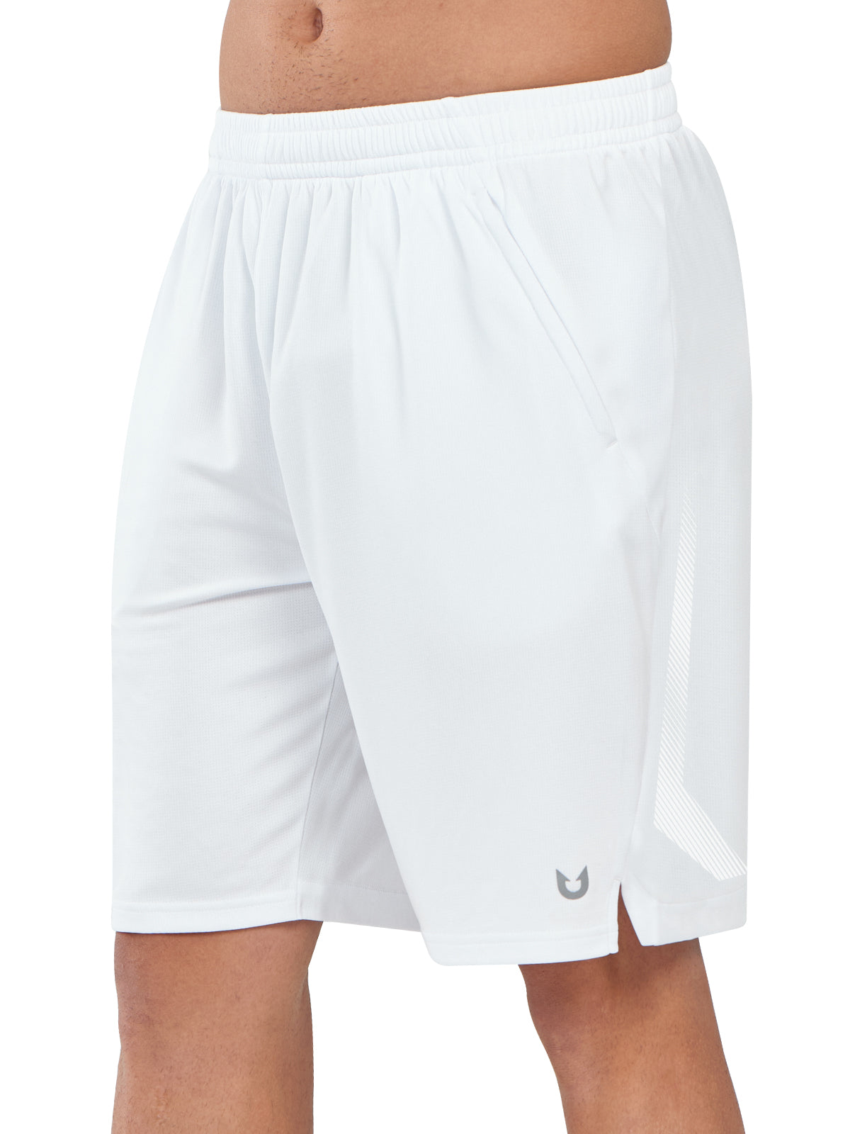 Northyard Men's White Tennis 10" Long Mesh Shorts with Pockets for Basketball Workout