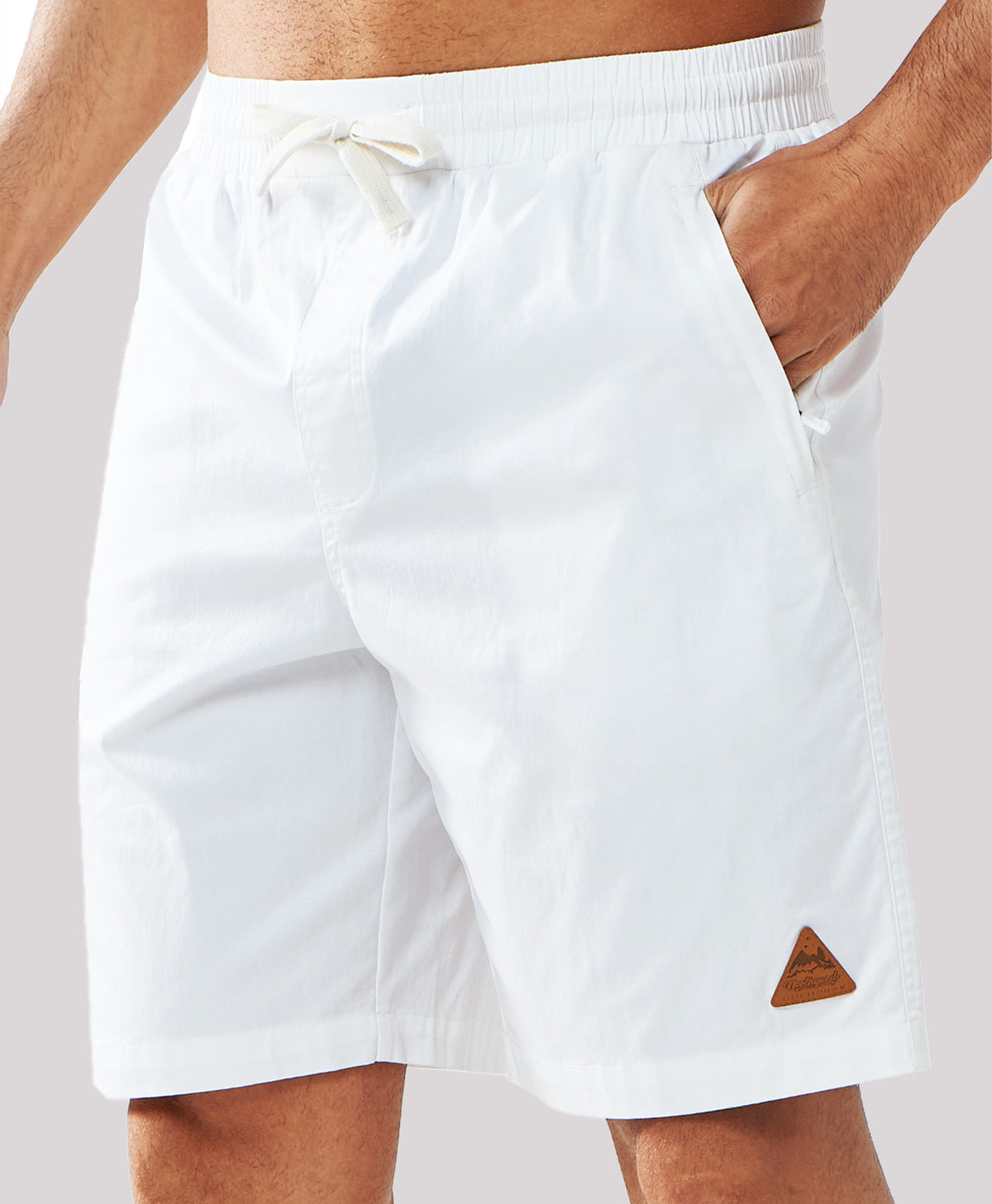 
Men's 9" Cotton Flat Front Hiking Shorts with Zipper Pockets — White