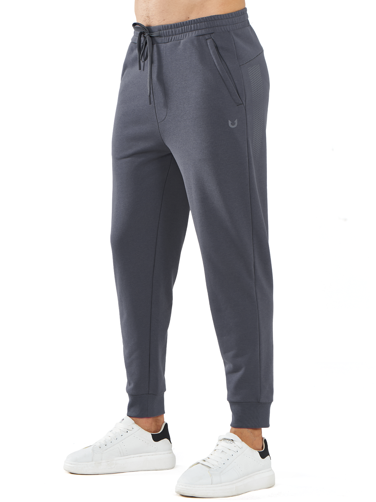 Northyard Men's Dark Grey Cotton Athletic Works Sweatpants Spandex Joggers for Gym Running