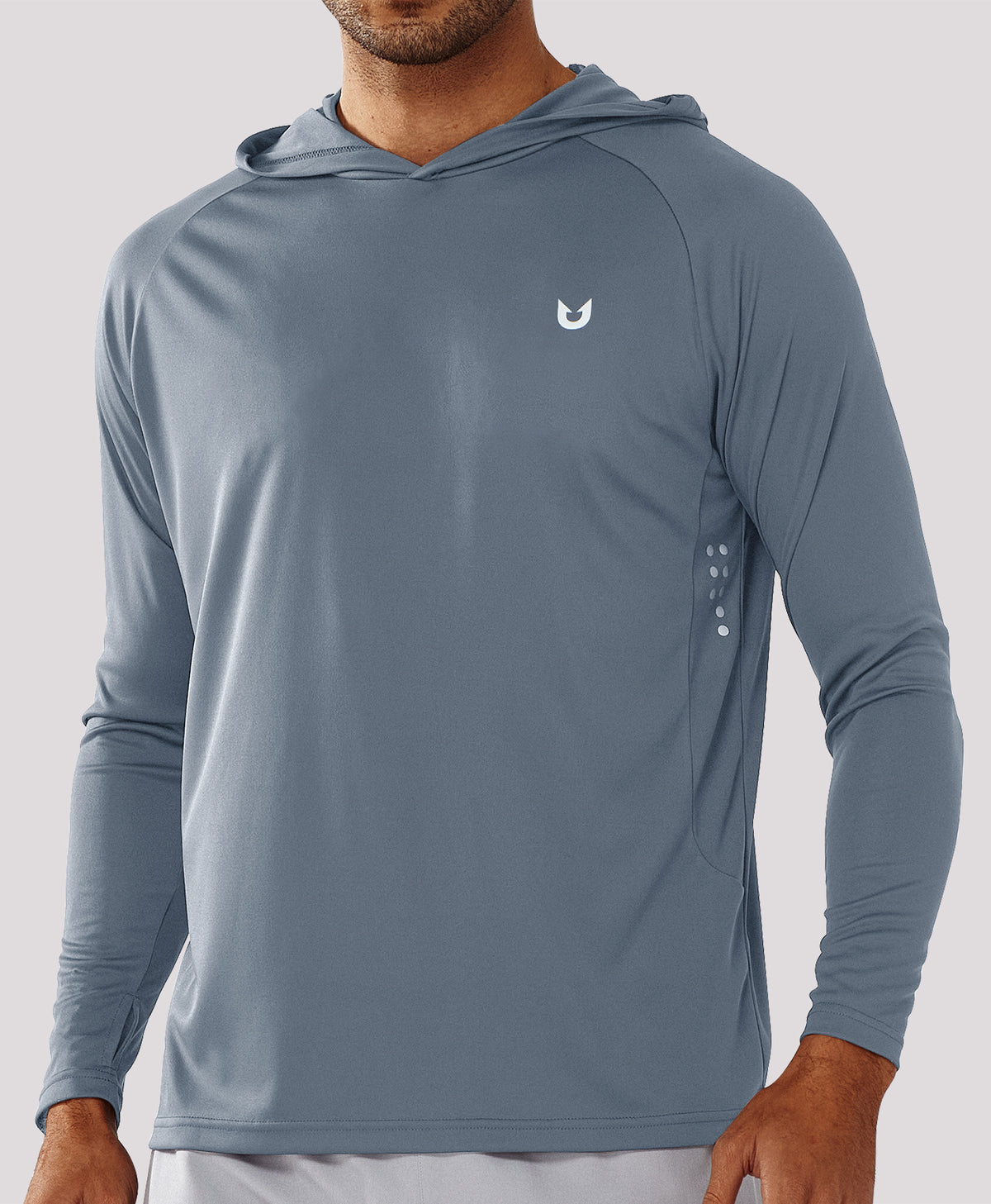 
Men's Fishing Sun Hoodie T Shirt Lightweight Long Sleeve for Workout — Cloud